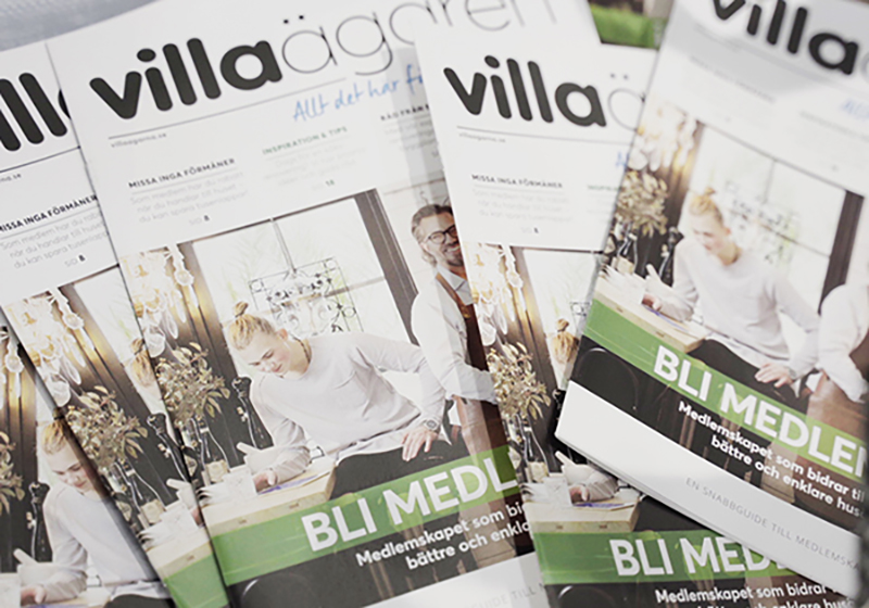 Villaägaren-tidningar i hög