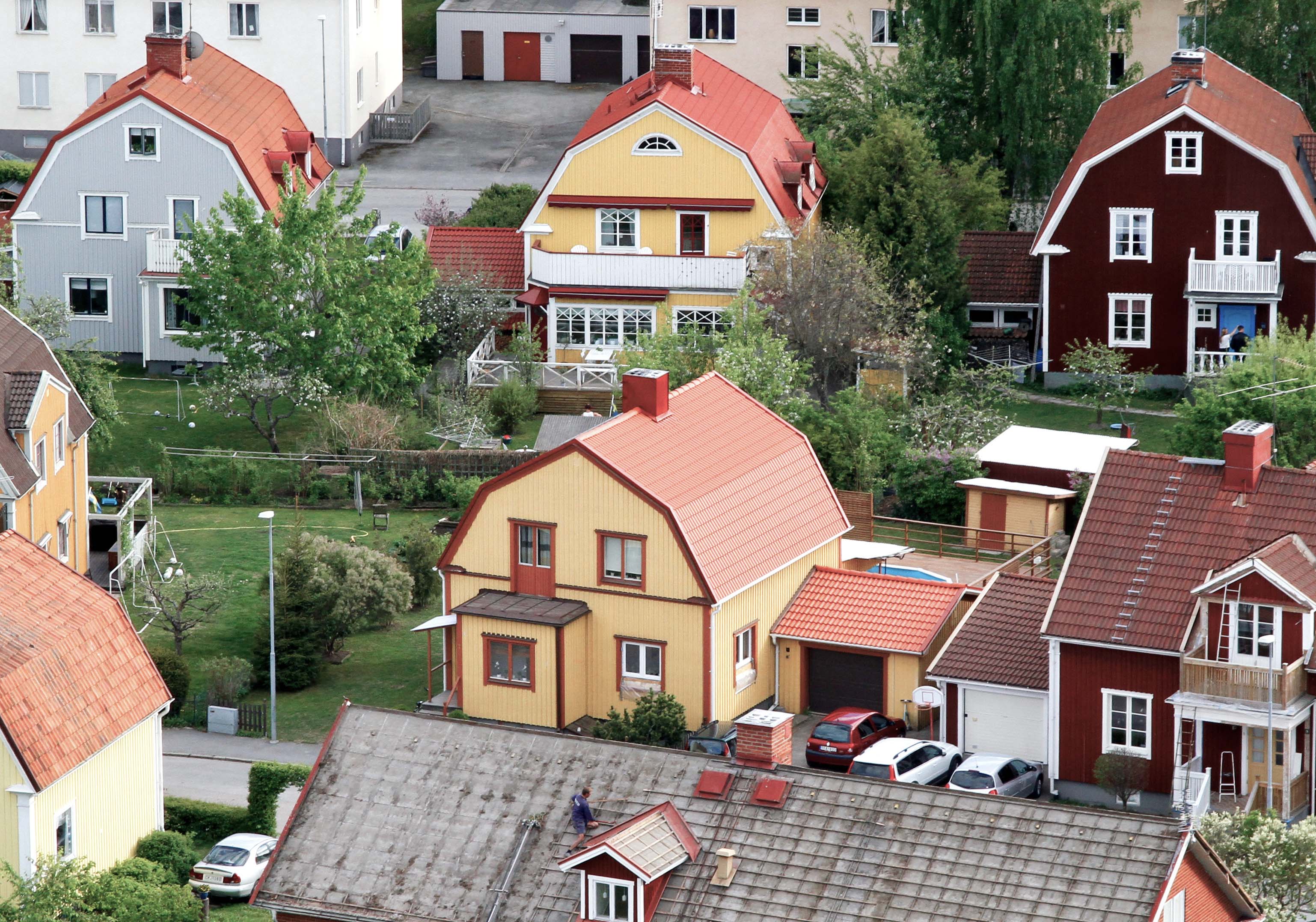 Flygbild villaområde