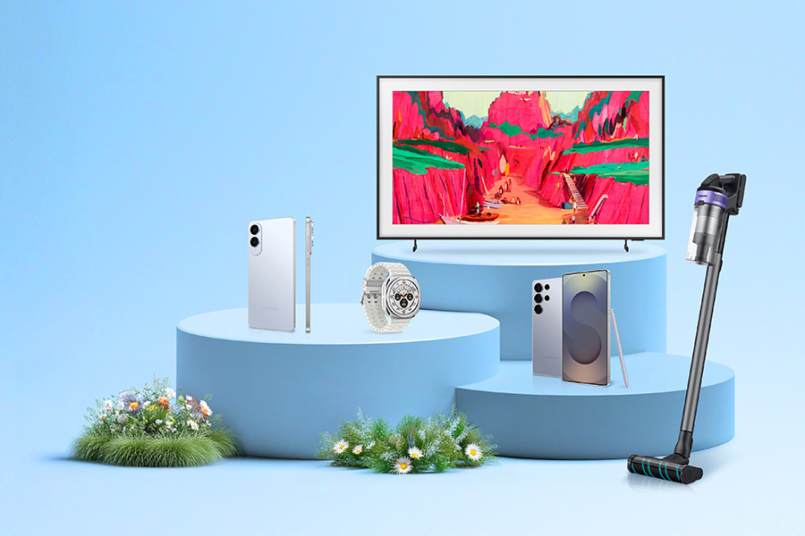 Olika tekniska produkter från Samsung